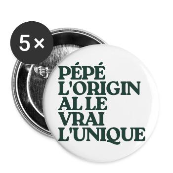 Opa Das Original Das Echte Das Einzigartige Geschenk - Buttons groß 56 mm (5er Pack) - Weiß - Vorne