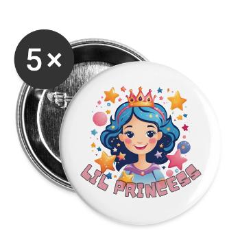 Lil Princess - Buttons groß 56 mm (5er Pack) - Weiß - Vorne