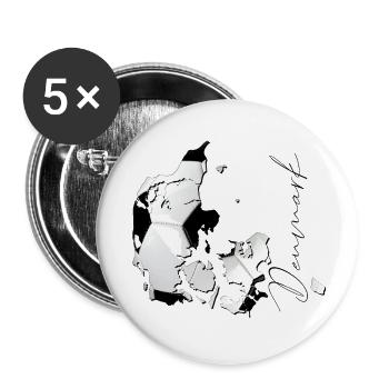 Denmark Map Framed Real Football EN - Buttons large 2.2''/56 mm (5-pack) - white - Front