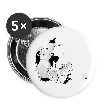 La carte du Danemark encadre le vrai football - Lot de 5 grands badges (56 mm) - blanc - Devant
