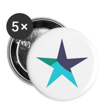 STERN. STERNE. STERN. FEST. JAHRESTAG. WEIHNACHTEN - Buttons groß 56 mm (5er Pack) - Weiß - Vorne