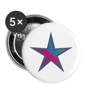 STERN. STERNE. STERN. FEST. JAHRESTAG. WEIHNACHTEN - Buttons groß 56 mm (5er Pack) - Weiß - Vorne