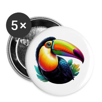 Toucan - Buttons large 2.2''/56 mm (5-pack) - white - Front