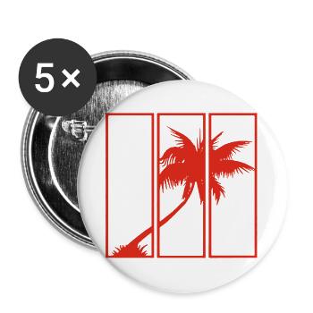Holiday View (Red) - Buttons large 2.2''/56 mm (5-pack) - white - Front