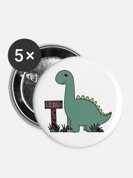 Dino Elias - Buttons groß 56 mm (5er Pack) - Weiß