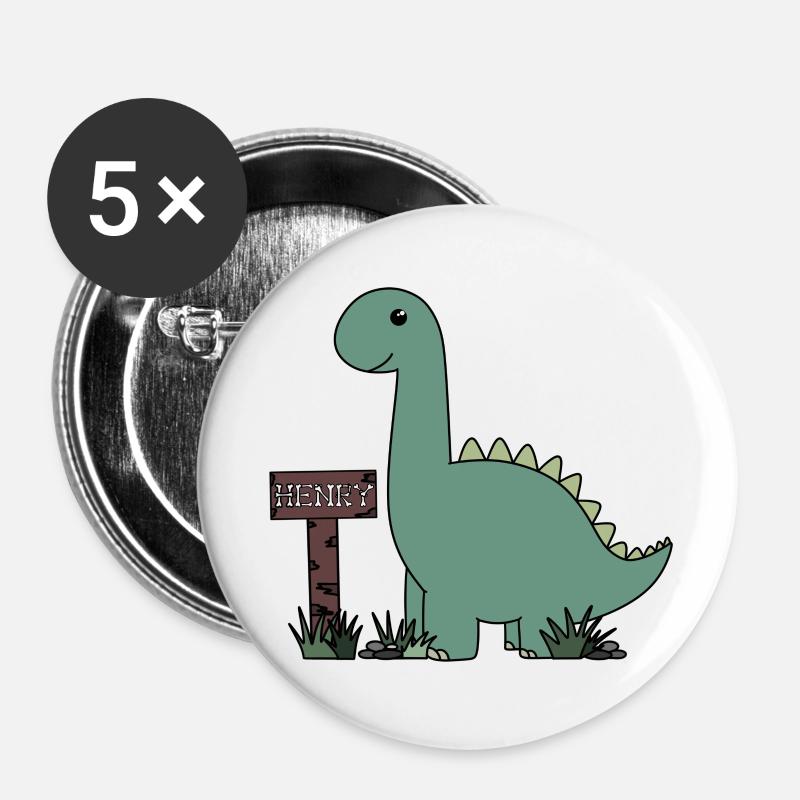 Dino Henry - Buttons large 2.2''/56 mm (5-pack) - white