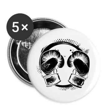 Kickboxing - Buttons large 2.2''/56 mm (5-pack) - white - Front