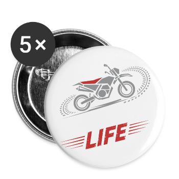 For real minibike fans - Buttons large 2.2''/56 mm (5-pack) - white - Front