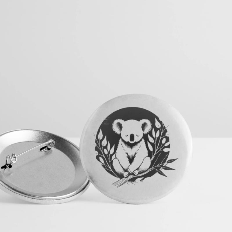 A koala surrounded by delicate eucalyptus branches Buttons large 2.2''/56 mm (5-pack)