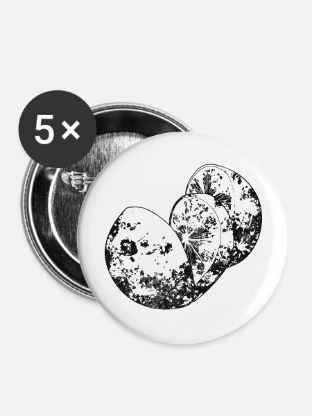 Der Mond ist eine Frucht - Buttons groß 56 mm (5er Pack) - Weiß