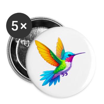 Colibri - Lot de 5 grands badges (56 mm) - blanc - Devant