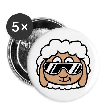 Sheep Sunglasses Party Sheep Lamb Cool Head - Buttons large 2.2''/56 mm (5-pack) - white - Front