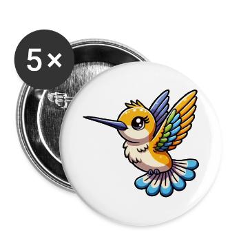 Hummingbird baby - Buttons large 2.2''/56 mm (5-pack) - white - Front