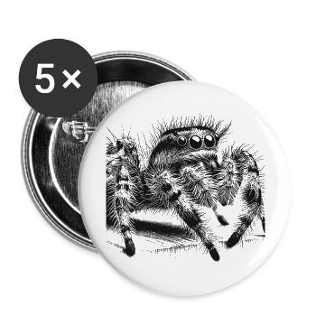 Springspinne - Buttons groß 56 mm (5er Pack) - Weiß - Vorne