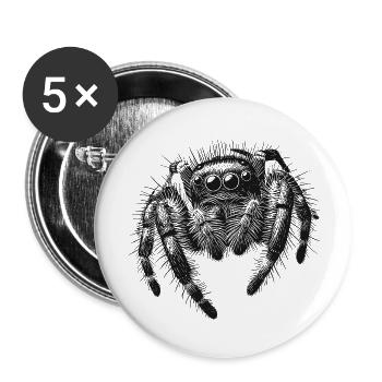 Springspinne - Buttons groß 56 mm (5er Pack) - Weiß - Vorne