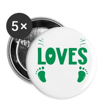 Baby loading babes women mother design newborn - Buttons large 2.2''/56 mm (5-pack) - white - Front