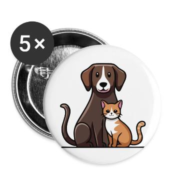 Süßeste Freunde - Buttons groß 56 mm (5er Pack) - Weiß - Vorne