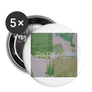 Peinture carrés abstrait vert, partage, image fun - Lot de 5 grands badges (56 mm) - blanc - Devant