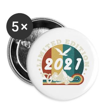Jahrgang 2022 Retro - Bestseller - Buttons groß 56 mm (5er Pack) - Weiß - Vorne