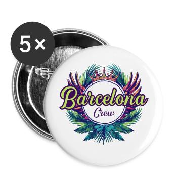 Barcelona Crew Holidays - Buttons large 2.2''/56 mm (5-pack) - white - Front