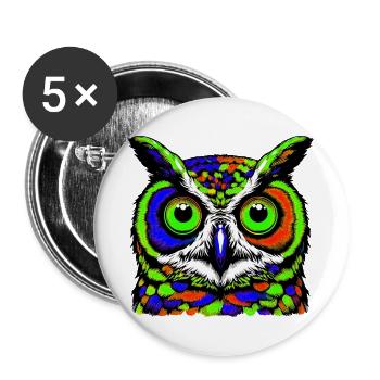 Owl - Buttons large 2.2''/56 mm (5-pack) - white - Front