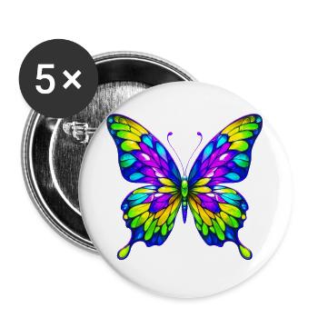 Butterfly - Buttons large 2.2''/56 mm (5-pack) - white - Front