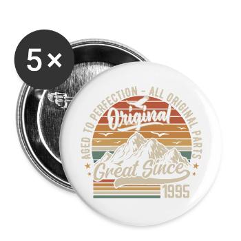 Jahrgang Jahrgang Jahrgang 1995 | Geschenk zum 30-jährigen Jubiläum 1995 - Buttons groß 56 mm (5er Pack) - Weiß - Vorne