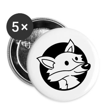 trou de renard roux renard sauvage animal peeps visage tête - Lot de 5 grands badges (56 mm) - blanc - Devant