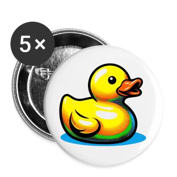 Caneton Canard Canard Canard - Lot de 5 grands badges (56 mm) - blanc - Devant