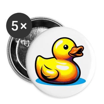 Caneton Canard Canard Canard - Lot de 5 grands badges (56 mm) - blanc - Devant