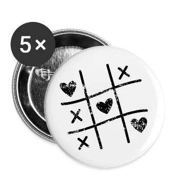 Valentinstag Valentinstag Valentinstag - Buttons groß 56 mm (5er Pack) - Weiß - Vorne