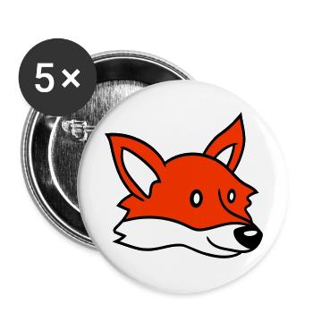 Fox Red Fox Wild Animal Clever Forest Inhabitants - Buttons large 2.2''/56 mm (5-pack) - white - Front