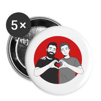 Love is Love - Buttons large 2.2''/56 mm (5-pack) - white - Front
