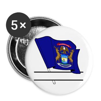 Flag Michigan text banner - Buttons large 2.2''/56 mm (5-pack) - white - Front