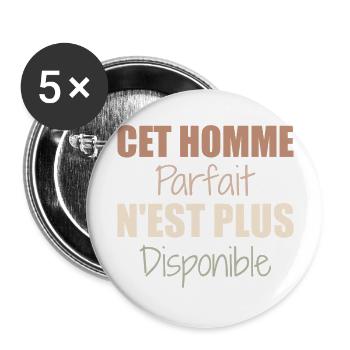 This perfect man is no longer available as a couple - Buttons large 2.2''/56 mm (5-pack) - white - Front