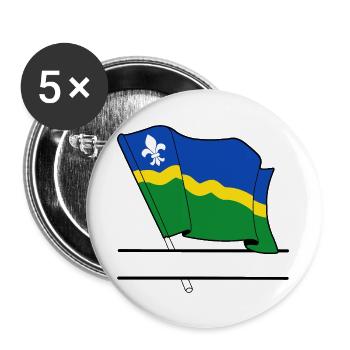 Flag Flevoland text banner - Buttons large 2.2''/56 mm (5-pack) - white - Front