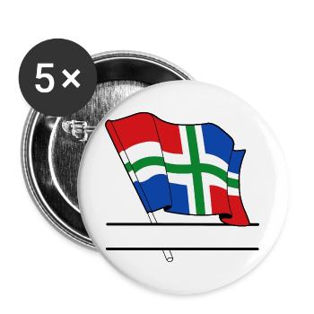 Flag Groningen text banner - Buttons large 2.2''/56 mm (5-pack) - white - Front