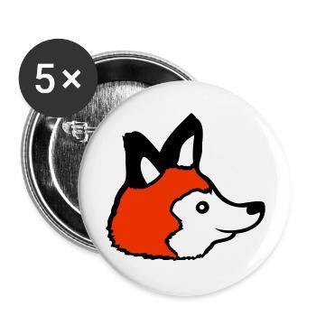 Fox Red Fox Wild Animal Clever Forest Inhabitants - Buttons large 2.2''/56 mm (5-pack) - white - Front
