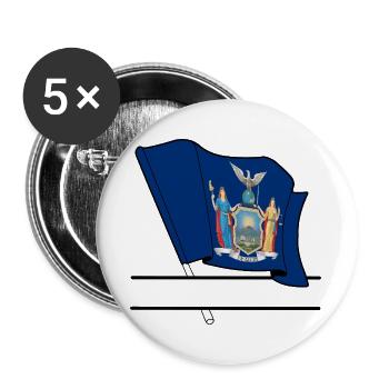 Flag New York text banner - Buttons large 2.2''/56 mm (5-pack) - white - Front