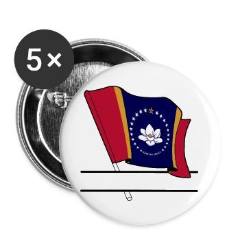 Flag Mississippi text banner - Buttons large 2.2''/56 mm (5-pack) - white - Front