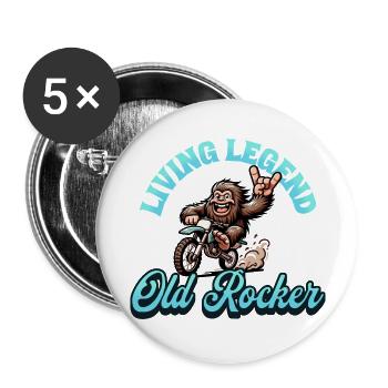 Living Legend Old Rocker - Bigfoot Pensioner - Buttons large 2.2''/56 mm (5-pack) - white - Front
