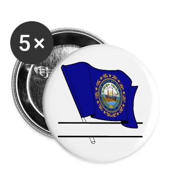 Flag New Hampshire text banner - Buttons large 2.2''/56 mm (5-pack) - white - Front