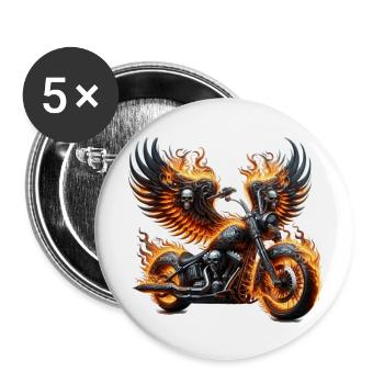 Motorrad,motorcycle,dirkbike motocross - Buttons groß 56 mm (5er Pack) - Weiß - Vorne