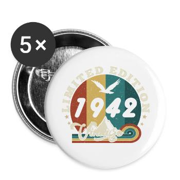 Jahrgang 1943 Retro - Bestseller - Buttons groß 56 mm (5er Pack) - Weiß - Vorne
