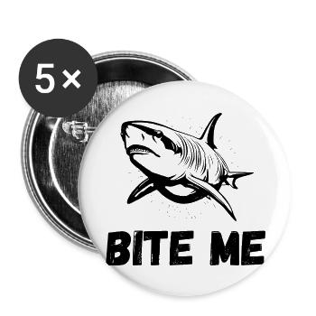 Bite Me - Buttons large 2.2''/56 mm (5-pack) - white - Front