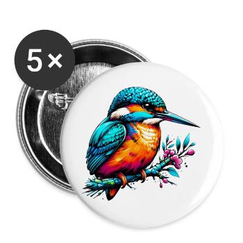 Kingfisher - Buttons large 2.2''/56 mm (5-pack) - white - Front