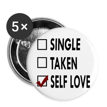 SINGLE noir blanc SELF - Lot de 5 grands badges (56 mm) - blanc - Devant