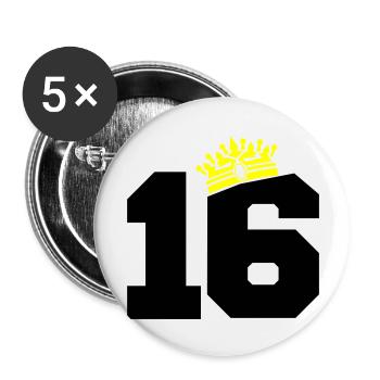 16 king - Buttons groß 56 mm (5er Pack) - Weiß - Vorne