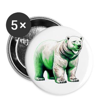 White polar bear - Buttons large 2.2''/56 mm (5-pack) - white - Front