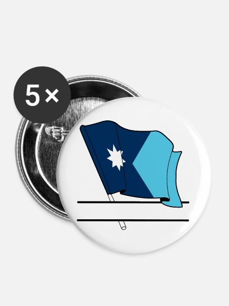 Flagge Minnesota Textbanner - Buttons groß 56 mm (5er Pack) - Weiß